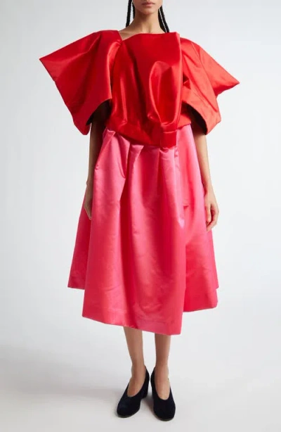 Comme Des Garçons Red & Pink Oversized Midi Dress In 1 Red/pink