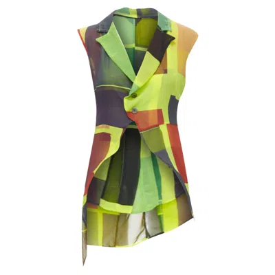 Comme Des Garçons Comme Des Garcons Colorblock Layers Cutaway Vest In Multi