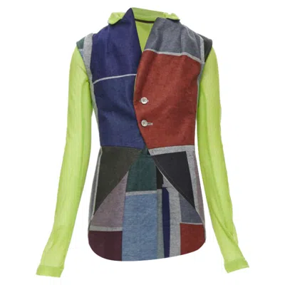 Pre-owned Comme Des Garçons Comme Des Garcons Colorblock Layers Layered Vest In Green
