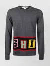 Comme Des Garçons Colorful Letter Design Long Sleeve Knitwear In Gray