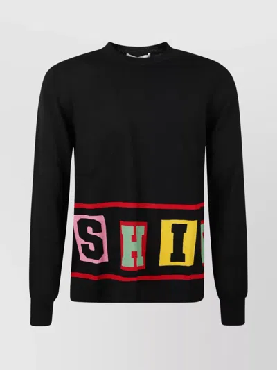 COMME DES GARÇONS COLORFUL LETTERING CREW NECK LONG SLEEVE SWEATER