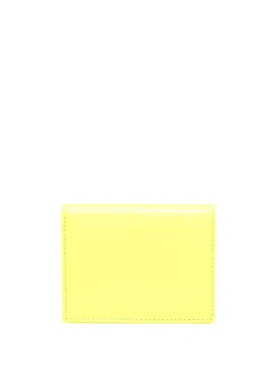 Comme Des Garçons Colour-block Leather Bi-fold Wallet In Yellow