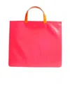 Comme Des Garçons Colour-block Leather Tote Bag In Orange