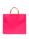 Comme Des Garçons Colour-block Square Tote Bag In Pink