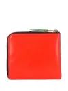 Comme Des Garçons Colour-block Leather Wallet In Orange