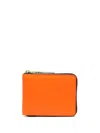 Comme Des Garçons Colour-block Leather Wallet In Orange