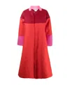 Comme Des Garçons Colour-block Oversized Coat In Red