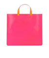 Comme Des Garçons Colour-block Square Tote Bag In Pink