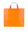 Comme Des Garçons Colour-block Tote Bag In Orange