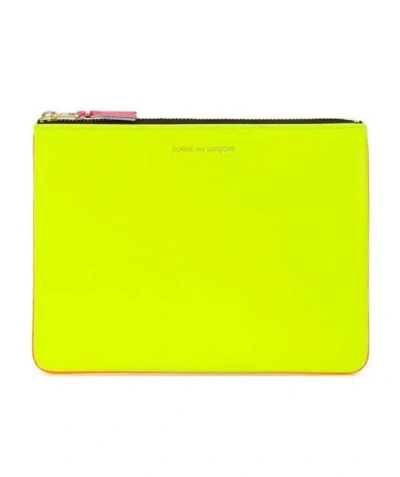 Comme Des Garçons Portafoglio In Pelle Di Capra Giallo Arancio Super Fluo Compatto In Yellow