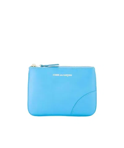 Comme Des Garçons Colour Pop Zipped Wallet In Blue