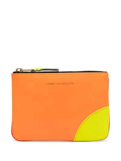 Comme Des Garçons Colourblock Wallet In Orange
