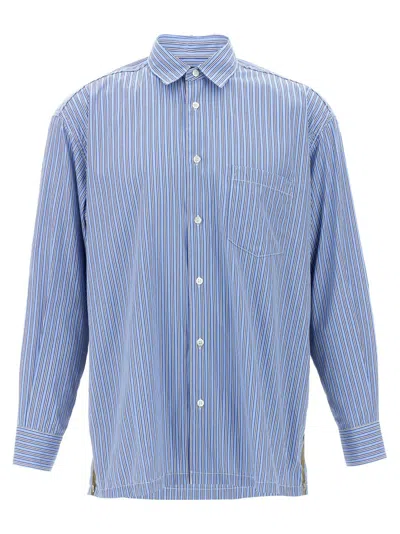 Comme Des Garçons Comfort Fit Striped Cotton Poplin Shirt In Blue