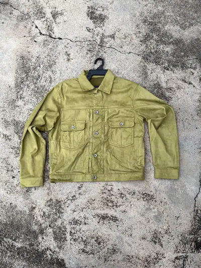 Pre-owned Comme Des Garçons Comme Ca For Japan Market Neon Green Trucker Jacket