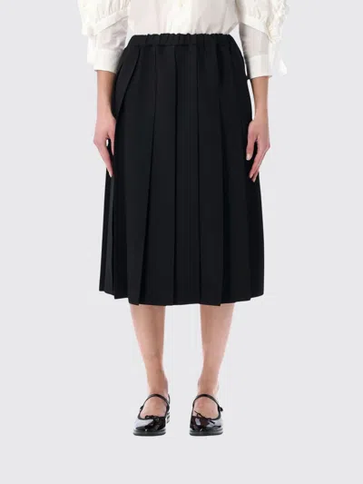 Comme Des Garçons Comme Des Garcons Pleated Midi Skirt In Black
