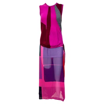 Pre-owned Comme Des Garçons Comme Des Garcon S/s Pink Color Block Sweater And Pants Ensemble, 1996