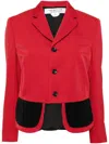 Comme Des Garçons Asymmetric Button-up Blazer In Red