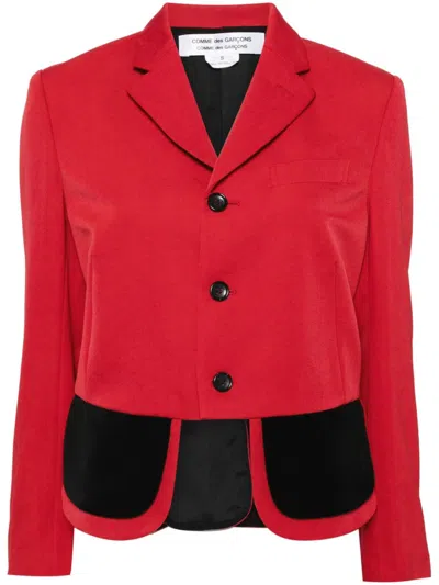 Comme Des Garçons Asymmetric Button-up Blazer In Red