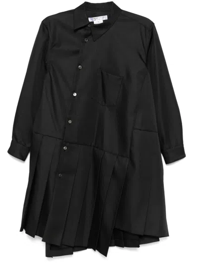Comme Des Garçons Black Pleated Midi Dress In 1 Black