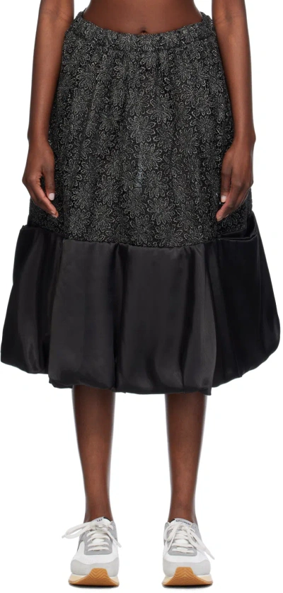 Comme Des Garçons Comme Des Garçons Black Floral Midi Skirt