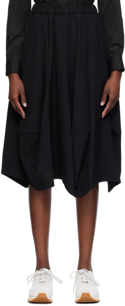 Comme Des Garçons Comme Des Garçons Black Paneled Midi Skirt