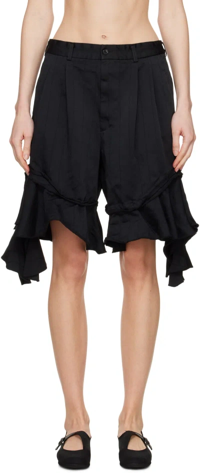 Comme Des Garçons Comme Des Garçons Black Pinstripe Shorts In 1 Black