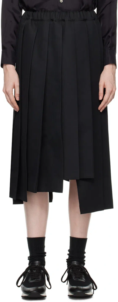 Comme Des Garçons Comme Des Garçons Black Pleated Midi Skirt In 1 Black