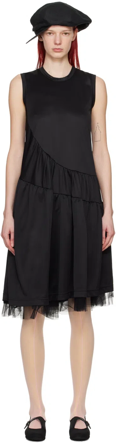 Comme Des Garçons Comme Des Garçons Black Ruffled Midi Dress In 1 Black/black