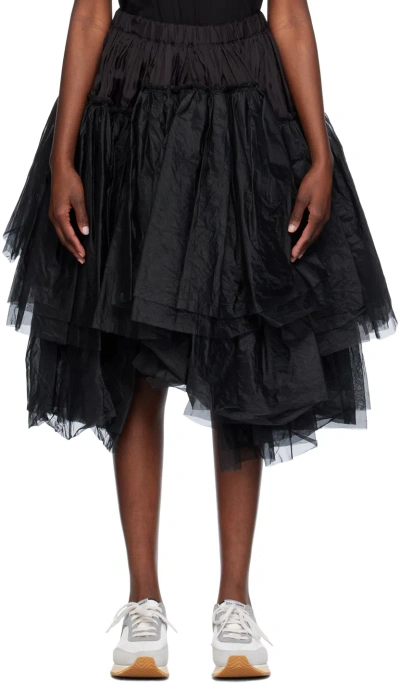 Comme Des Garçons Comme Des Garçons Black Tiered Midi Skirt In 1 Black