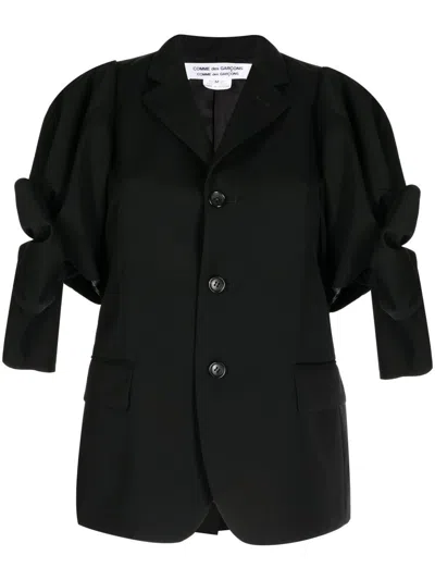 Comme Des Garçons Bow-detail Shortsleeved Blazer In 1 Black