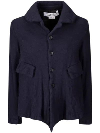 Comme Des Garçons Button-up Jacket In Navy