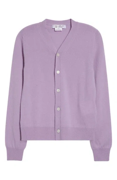 Comme Des Garçons Cashmere V-neck Cardigan In Purple