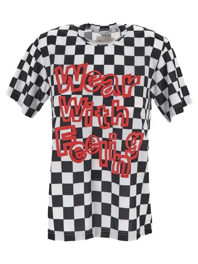Comme Des Garçons Checked T-shirt In Multicolor