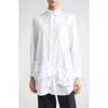 Comme Des Garçons Cotton Broadcloth Button-up Shirt In White