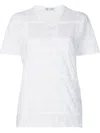 Comme Des Garçons White Checks Crew Neck Top In White