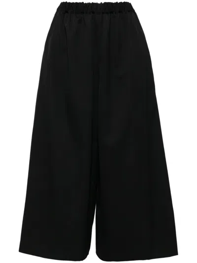 Comme Des Garçons Comme Des Garçons Wide-leg Cropped Trousers In Blue