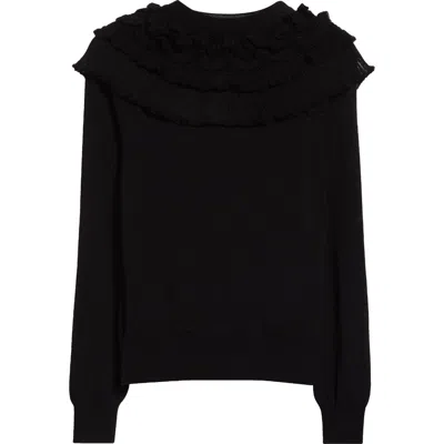 Comme Des Garçons Detachable Collar Wool Blend Sweater In Black