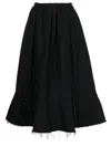 Comme Des Garçons Distressed Flared Midi Skirt In Schwarz