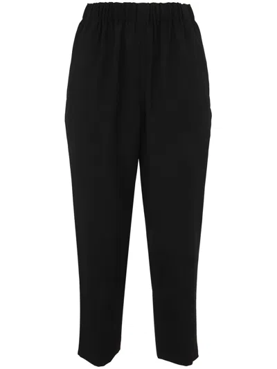 Comme Des Garçons Comme Des Garçons Elasticated Waistband Cropped Trousers In Black