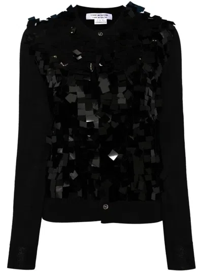 Comme Des Garçons Comme Des Garçons Comme Des Garcons Comme Des Garcons Embellished Knitted Cardigan In Black