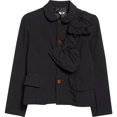 Comme Des Garçons Garment Dyed Oxford Cloth Jacket In Black