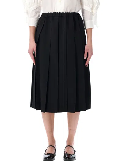 Comme Des Garçons Girl Black Pleated Midi Skirt