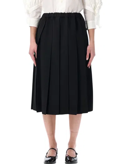 Comme Des Garçons Girl Black Pleated Midi Skirt