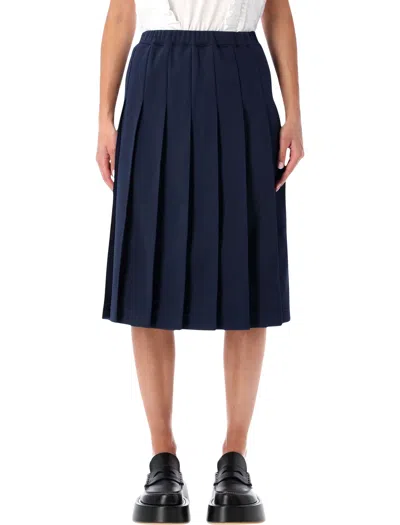COMME DES GARÇONS COMME DES GARÇONS COMME DES GARÇONS GIRL NAVY PLEATED MIDI SKIRT