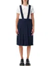 Comme Des Garçons Contemporary Midi Suspender Dress In Blue
