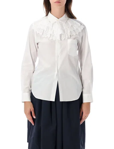 Comme Des Garçons Girl Ruffle Shirt In White