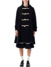 Comme Des Garçons Wool Duffle Coat With Hood And Pockets In Multi
