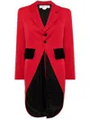 Comme Des Garçons High-low Single-breasted Blazer In Red