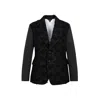 Comme Des Garçons Single-breasted Embroidered Blazer In Black