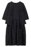 Comme Des Garçons Woman Checkered Peplum Dress In Black